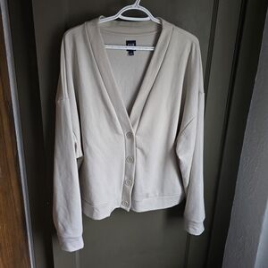 GAP Women's Cream Button-Front Cardigan Sweater In Super Soft Material